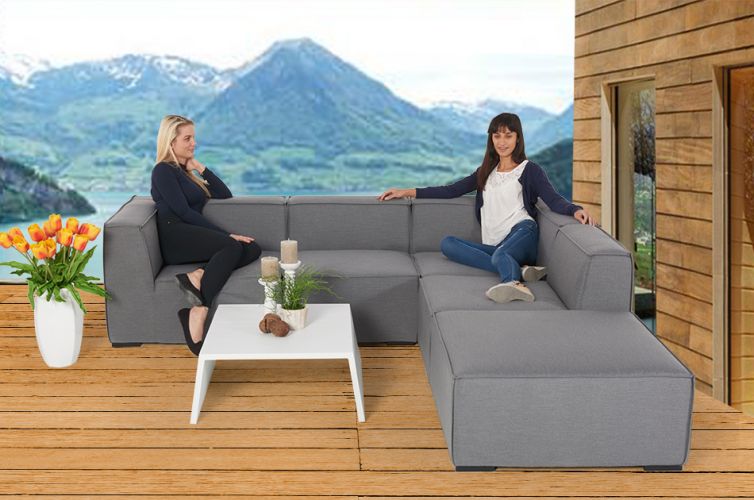 Aussen Gartenlounge Agnes, Allwetterfest grau - Ansicht 9
