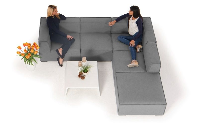 Aussen Gartenlounge Agnes, Allwetterfest grau