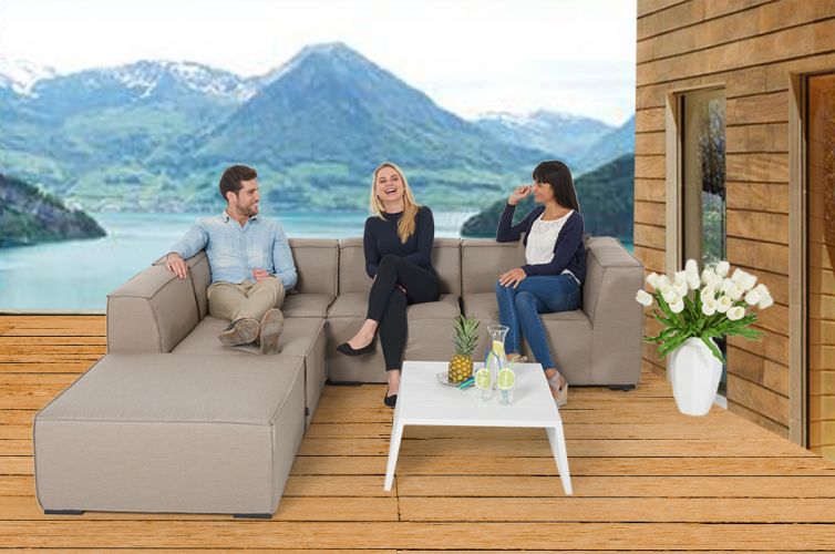 Outdoor Lounge Möbel Agnes sandbraun - Ansicht 2