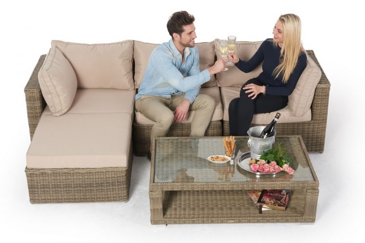 Rattan Gartenlounge Alicia aus rundem Rattan - Ansicht 7
