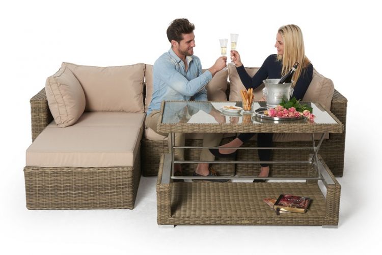 Rattan Gartenlounge Alicia aus rundem Rattan - Ansicht 4