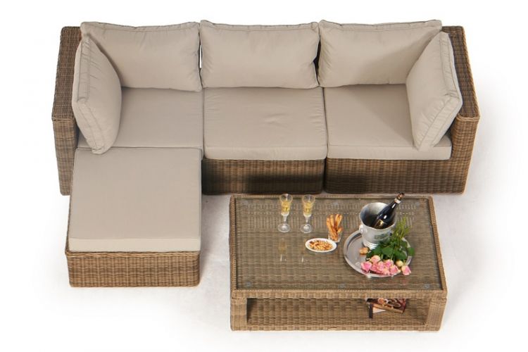 Rattan Gartenlounge Alicia aus rundem Rattan - Ansicht 2