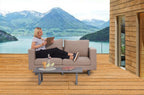 Gartensofa wetterfest Stofflounge Andorra sandbraun - Ansicht 6