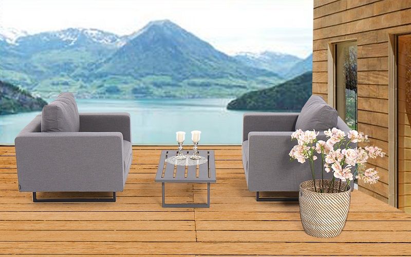 Lounge Set Bora Outdoor Sessel grau - Ansicht 3
