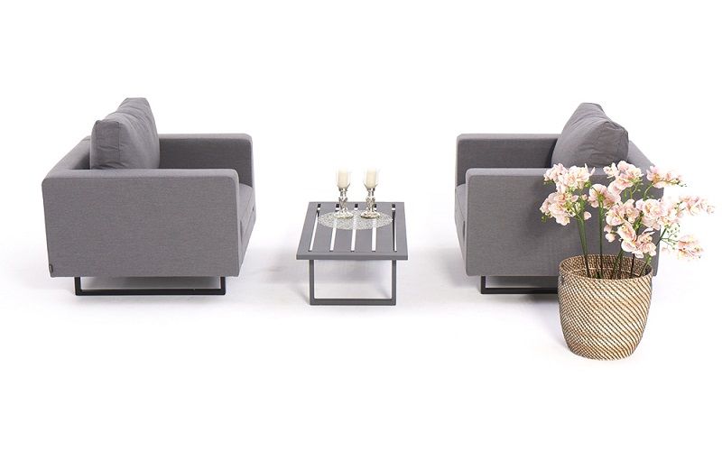 Lounge Set Bora Outdoor Sessel grau