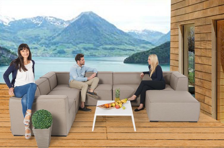 Bormeo Allwetter Lounge sandbraun - Ansicht 2