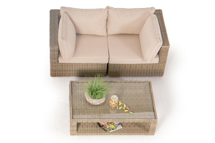 Rattan Lounge rundes Geflecht Brandy - Ansicht 7
