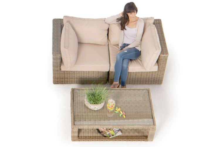 Rattan Lounge rundes Geflecht Brandy - Ansicht 5