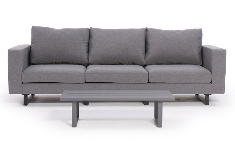 Gartenlounge 3er Capri Sofa grau - Ansicht 5