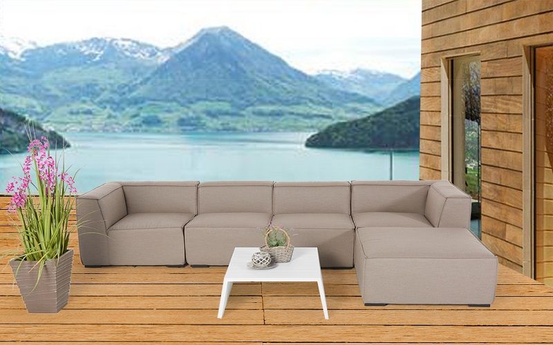 Outdoor Sofa Eline wetterfest sandbraun - Ansicht 6