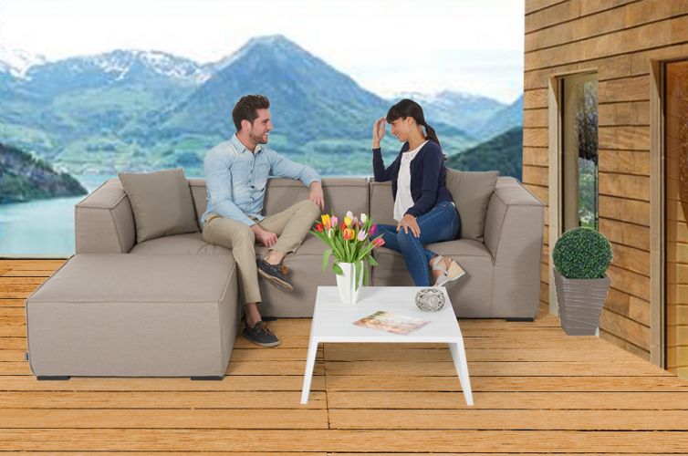 Outdoormöbel Lounge Emma wetterfest sandbraun - Ansicht 2