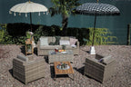 Flaches Rattan Geflecht Luxury 3er Sofa - Ansicht 10