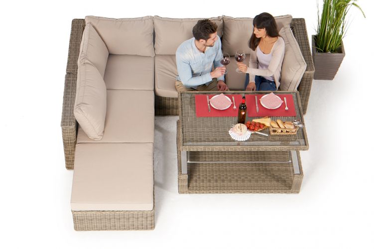 Rattan Lounge Stella Set mit klappbarem Tisch - Ansicht 8