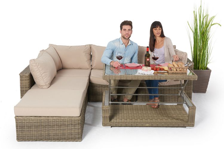 Rattan Lounge Stella Set mit klappbarem Tisch - Ansicht 6