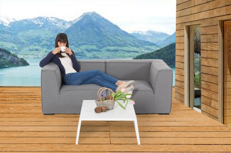 Outdoor Lounge Sunbrella Fabric Hanna grau - Ansicht 4