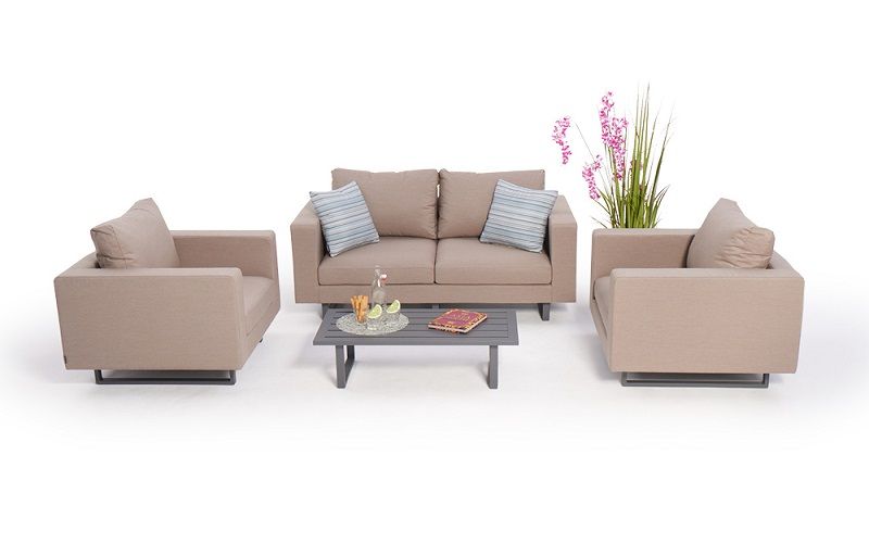 Aussen Allwetter Sofa Set Jersy sandbraun