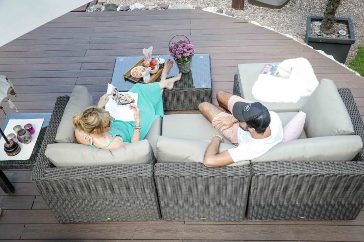 Rattan 3er Sofa Laguna braun - Ansicht 3