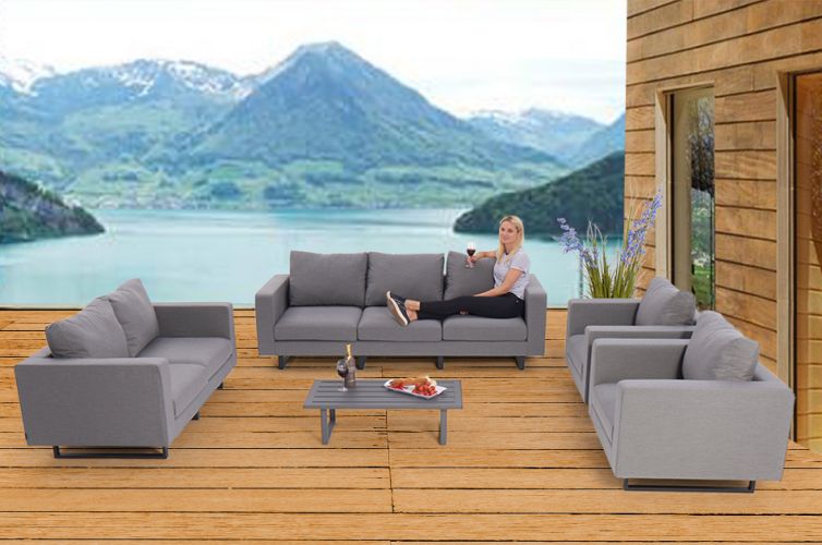 Wetterfeste Lounge Kissen Mandala grau - Ansicht 2