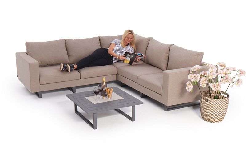 Allwetter Sofas für draussen Melody sandbraun - Ansicht 5