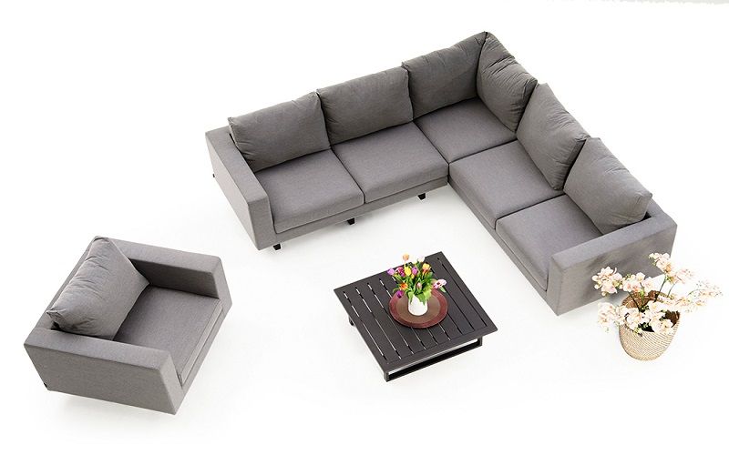 Gartenmöbel Stoff Melody Deluxe Lounge grau