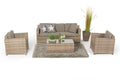 Flaches Rattan Geflecht Luxury 3er Sofa
