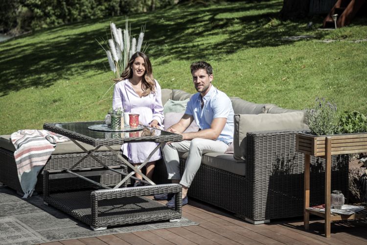Gartensofa Napoli Tisch klappbar - Ansicht 3