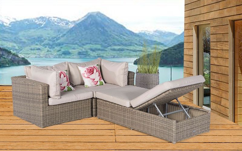 Kleine Rattan Lounge Panda Liege klappbar - Ansicht 2