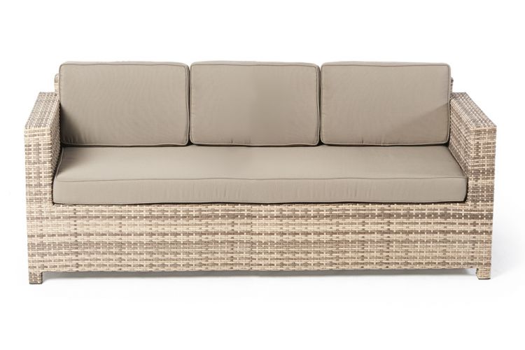 Flaches Rattan Geflecht Luxury 3er Sofa - Ansicht 8