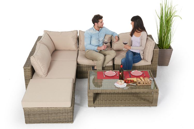Rattan Lounge Stella Set mit klappbarem Tisch - Ansicht 5