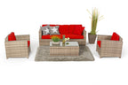 Flaches Rattan Geflecht Luxury 3er Sofa - Ansicht 6