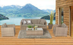 Flaches Rattan Geflecht Luxury 3er Sofa - Ansicht 9