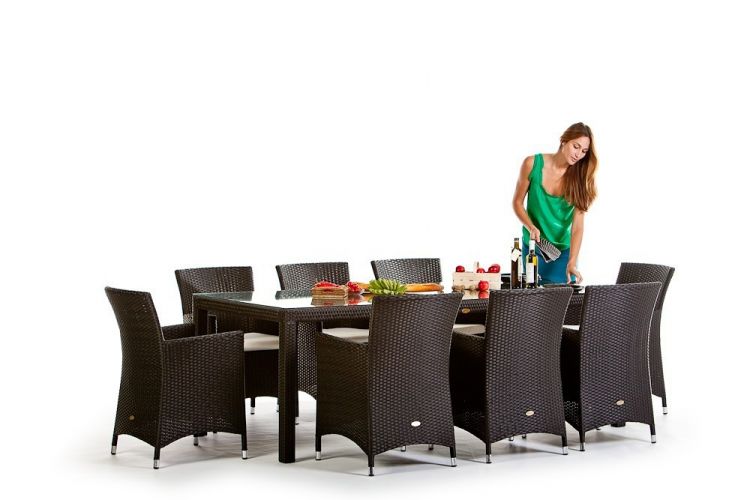 Edles Rattan Gartentisch Set Nairobi