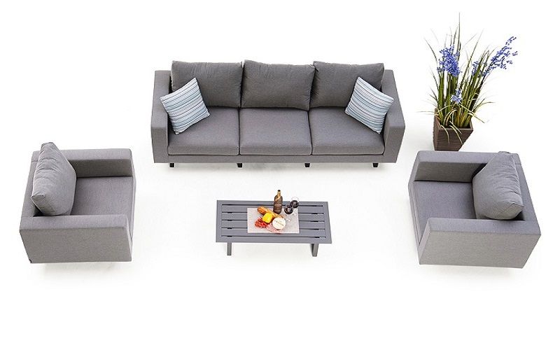 Gartenmöbel Wellington Gartenlounge Set grau - Ansicht 2