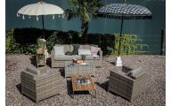 Flaches Rattan Geflecht Luxury 3er Sofa 