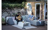 Aussen Gartenlounge Agnes, Allwetterfest grau