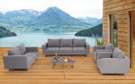 Wetterfeste Lounge Kissen Mandala grau