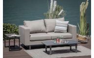 Gartensofa wetterfest Stofflounge Andorra sandbraun
