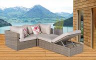 Kleine Rattan Lounge Panda Liege klappbar