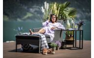 Rattan Liegestuhl Brooklyn Mix Grau
