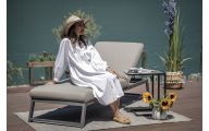 Liegestuhl Sunbrella Fabric Brooks sandbraun