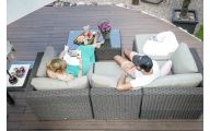 Rattan 3er Sofa Laguna braun