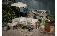 Rattan Lounge Stella Set mit klappbarem Tisch