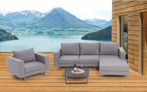 Allwetter Sofa Thomson Deluxe grau