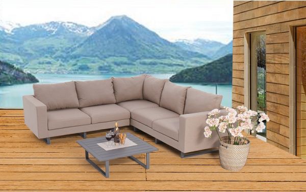 Allwetter Sofas für draussen Melody sandbraun