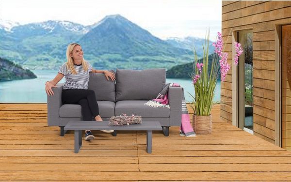 Gartensofa Outdoor Andorra grau