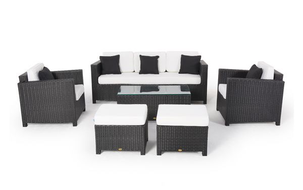 Lounge Luxury Deluxe 3er schwarz