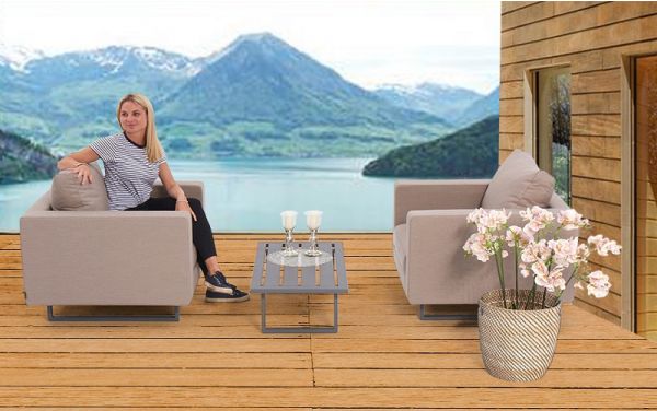 Outdoor Lounge Set Bora allwetterfest sandbraun