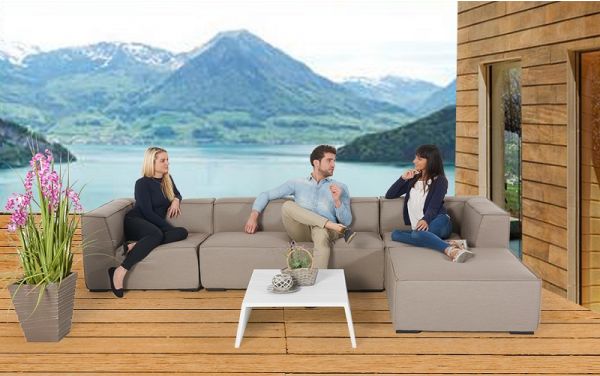 Outdoor Sofa Eline wetterfest sandbraun